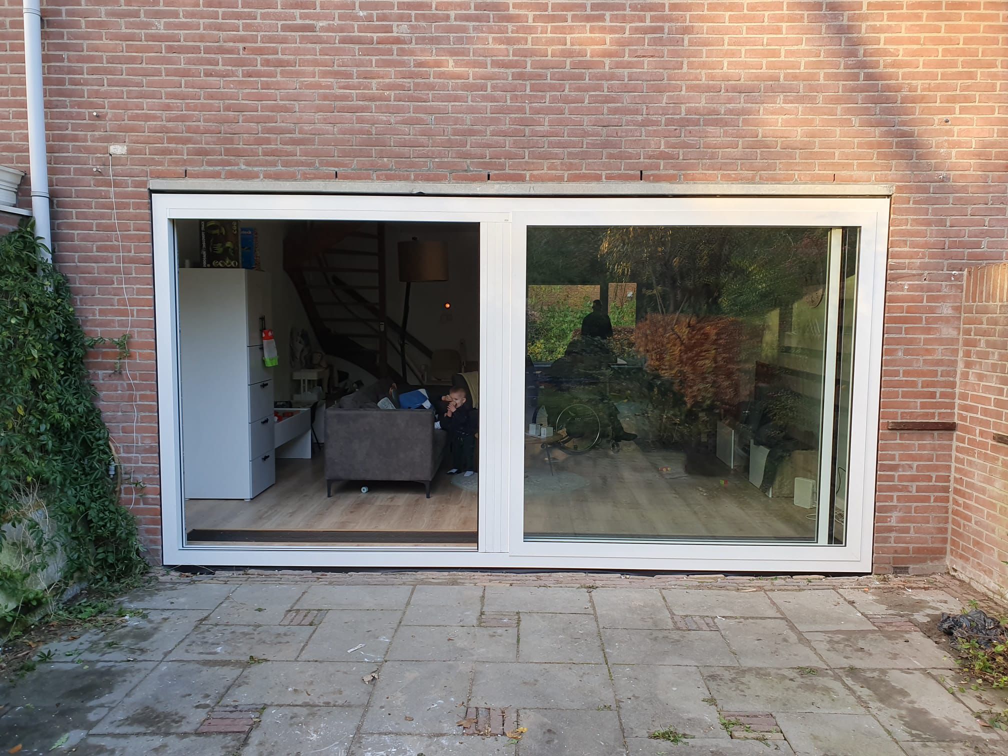 Schuifpui met insectenscherm tuin